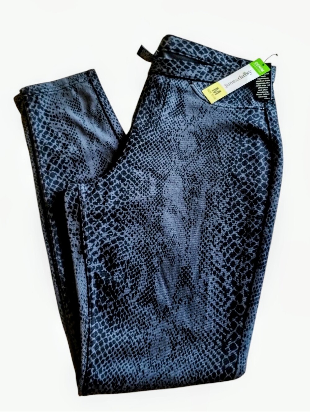 NWT June & Daisy Denim Leggings In Tonal Python